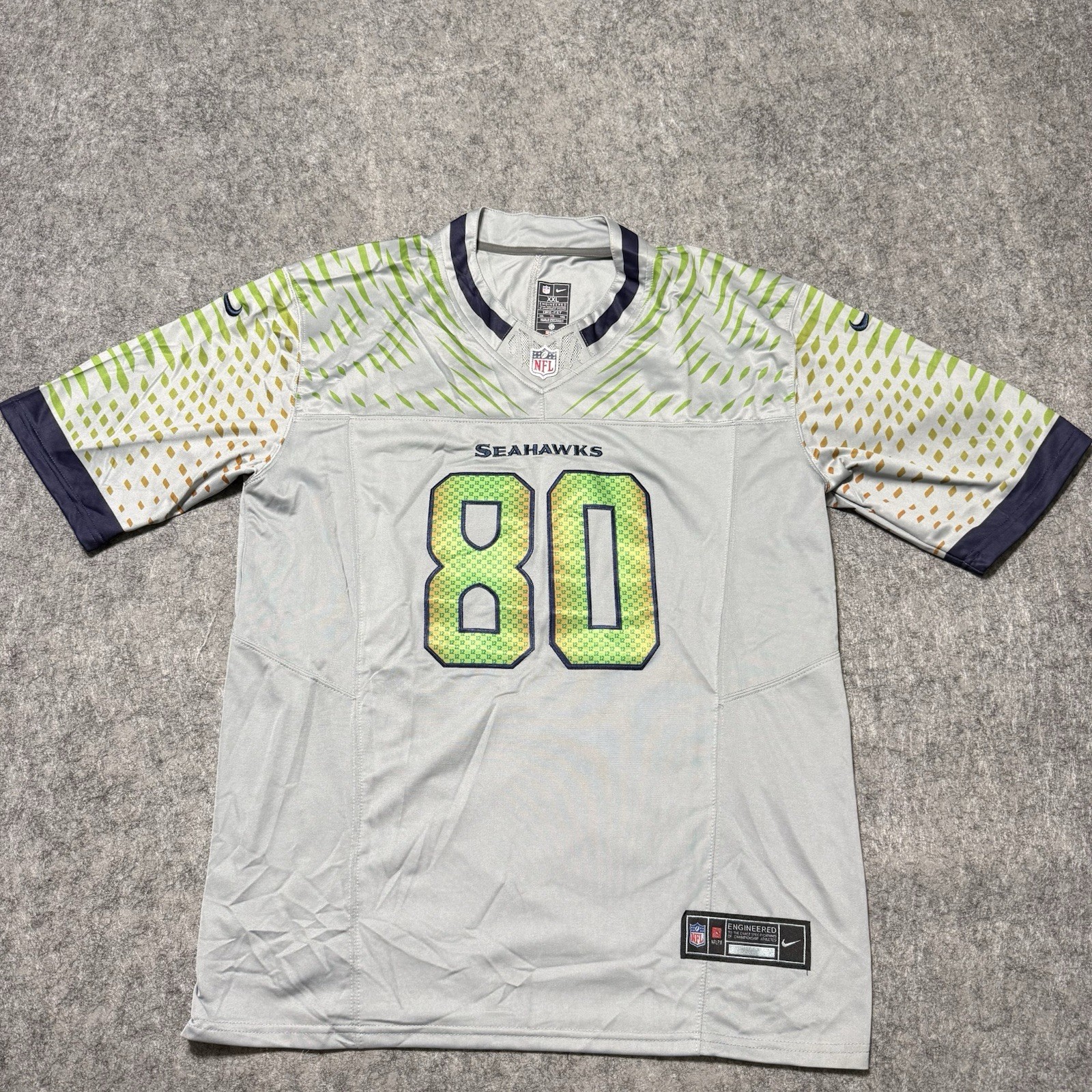 NWOT Nike DRI-FIT Steve Largent 80 Seattle Seahawks Rivalries Gray Jersey XXL