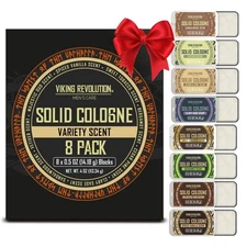 8 Pack Solid Cologne for Men - Mens Cologne Gift Set Including Sandalwood, Ve...