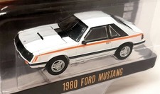 Greenlight 1/64 Ford Mustang White 1980 Scale Diecast Model Car