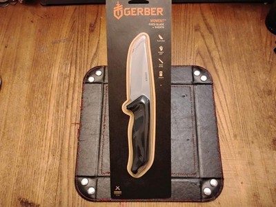 Gerber Moment Fixed Blade  Knife 3.6'' 5CR15mov SS Blade Rubber Handle + Sheath