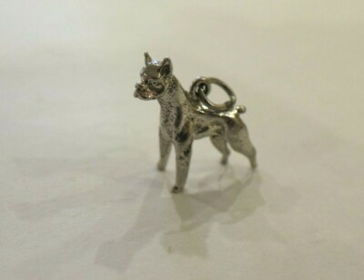 Sterling Silber STEHENDER GROSSER HUND CHARM... EIN ZOLL VINTAGE