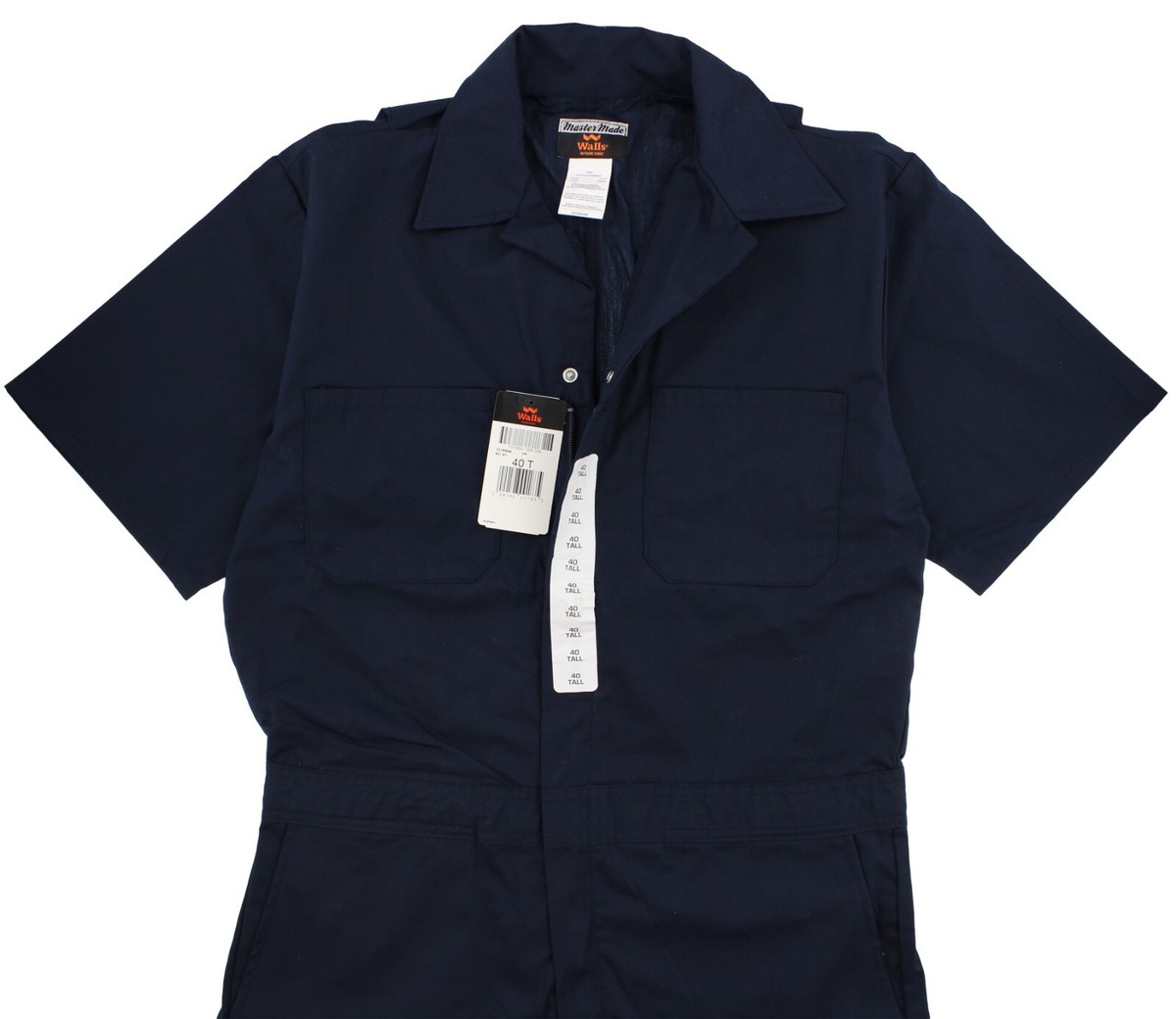 Walls Men's Big & Tall Coveralls, Short Sleeve Zip Front Pockets