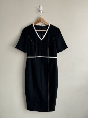 M&S Collection Dress Size 10 12 Dark Navy Blue Smart Formal Occasion Pencil