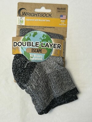New Wrightsock Double Layer Quarter Escape MEDIUM Men 5-8 Women 6.5-9 (W2)