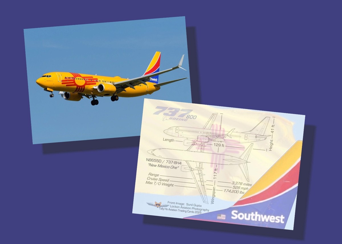 Southwest Airlines Trading Cards Boeing 737 NM One - Set of 25