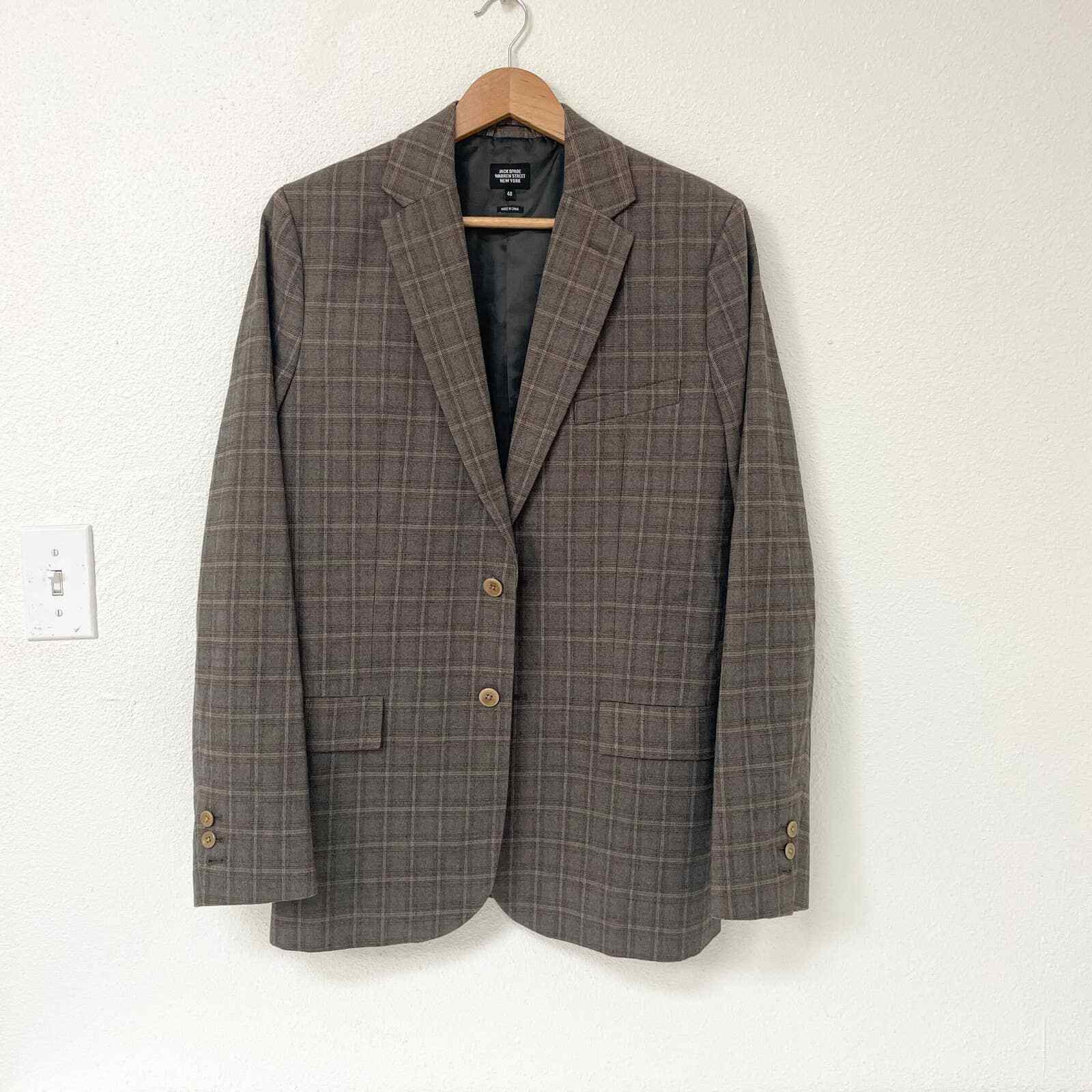 Mens JACK SPADE Plaid Check Sportcoat Blazer Jacket B… Gem