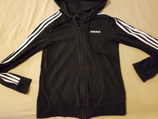 Womens adidas Jacket S Small Black Hooded Athletic