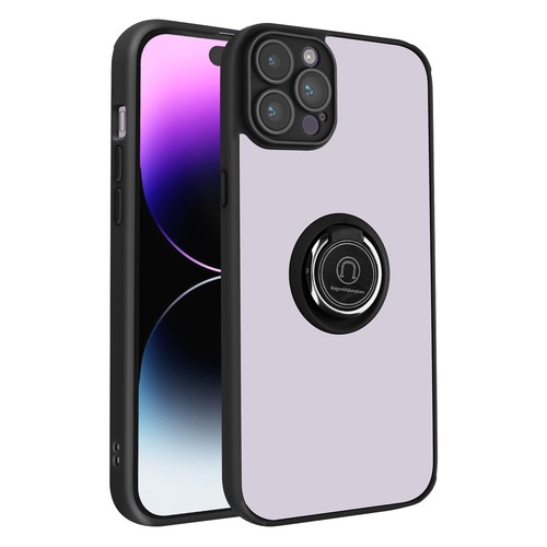 iPhone 14 Pro Case Bi-material Metallic Ring Video Stand