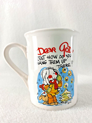 Dear God Kids Coffee Mug Just How Do You Hang Them Up There 2008 Anne Fitzgerald