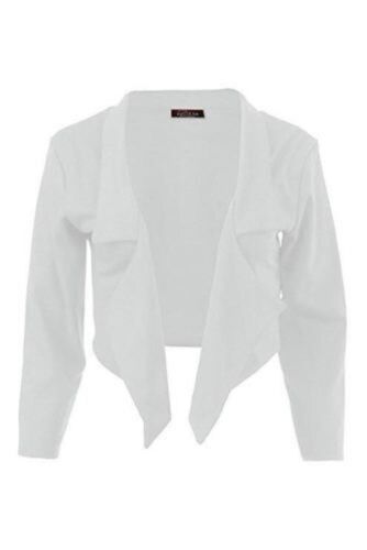 New Womens Black White Striped Crop Waterfall Blazer Ladies Casual Jacket Coat Stripe Blazer 