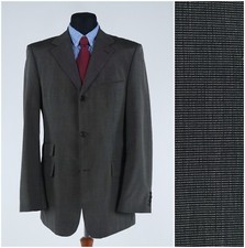 Mens HUGO BOSS Blazer 40L UK Size Brown Wool Silk Sport Coat Vintage Jacket