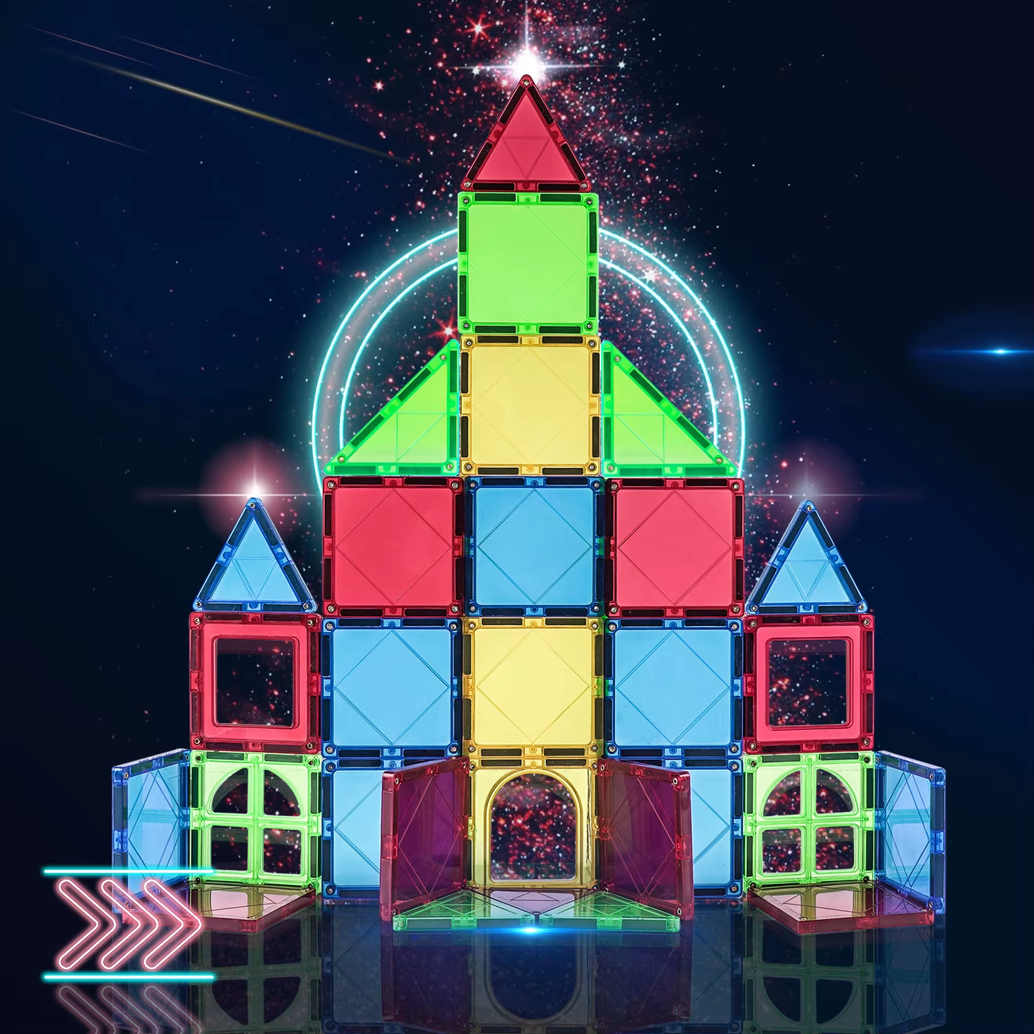 7.5CM Large Magnetic Building Blocks Set – Montessori Educational Construction T