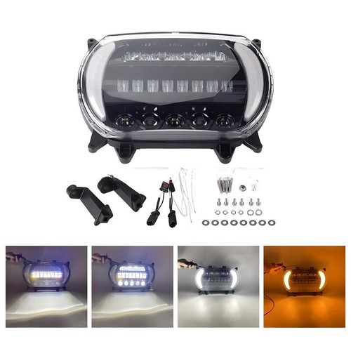 LED DRL Headlight Fit For Harley Road Glide FLTR FLTRX FLTRXS FLTRU 2015-2023 US - Picture 5 of 11