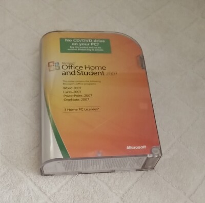 MICROSOFT OFFICE HOME AND STUDENT 2007 WORD EXCEL POWERPOINT ONENOTE W KEY CD PC