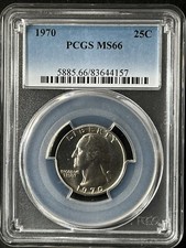 1970 25C Washington quarto di dollaro PCGS MS66 83644157