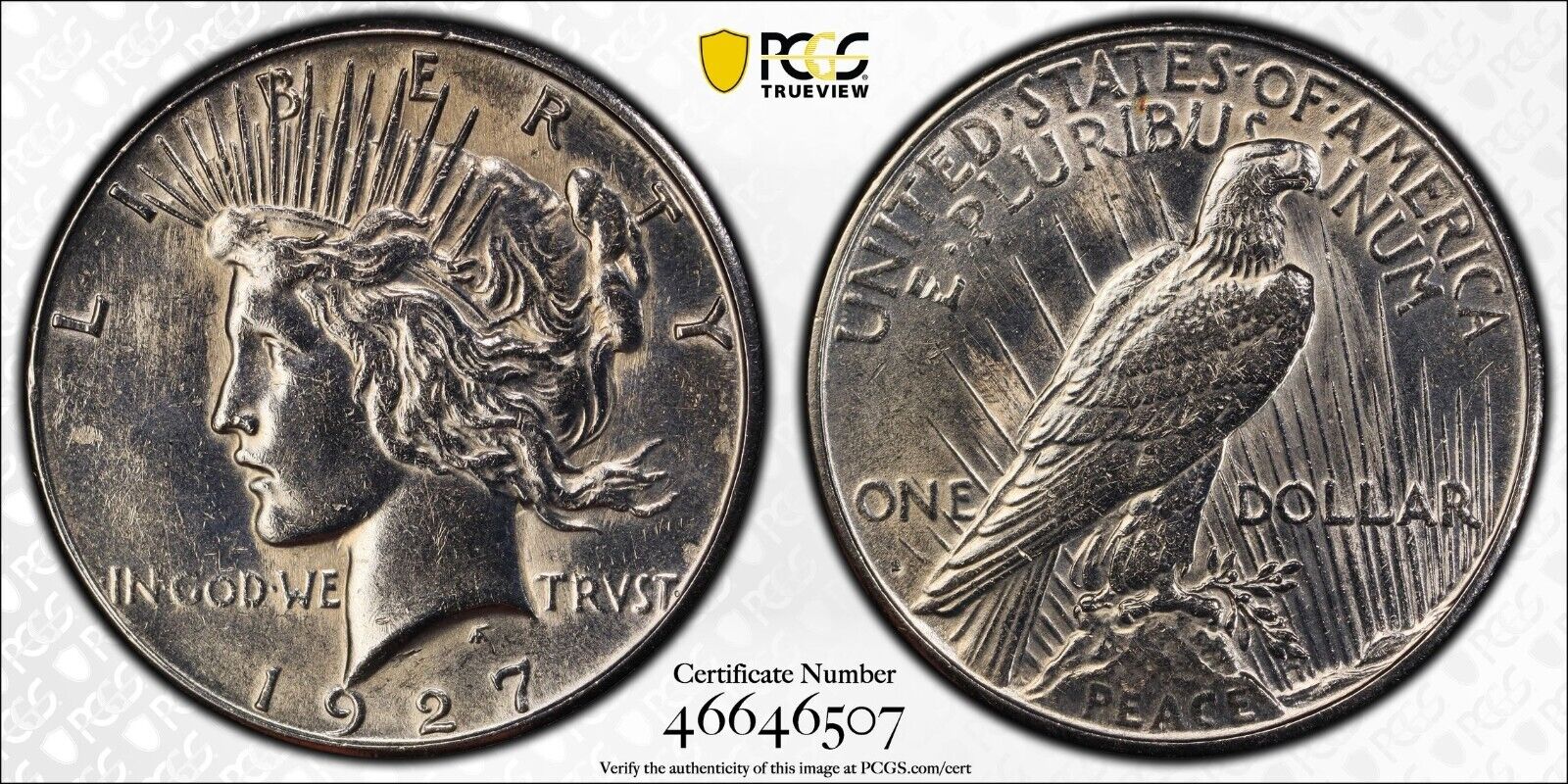 1927 S Peace Dollar Silver Coin – PCGS AU Details