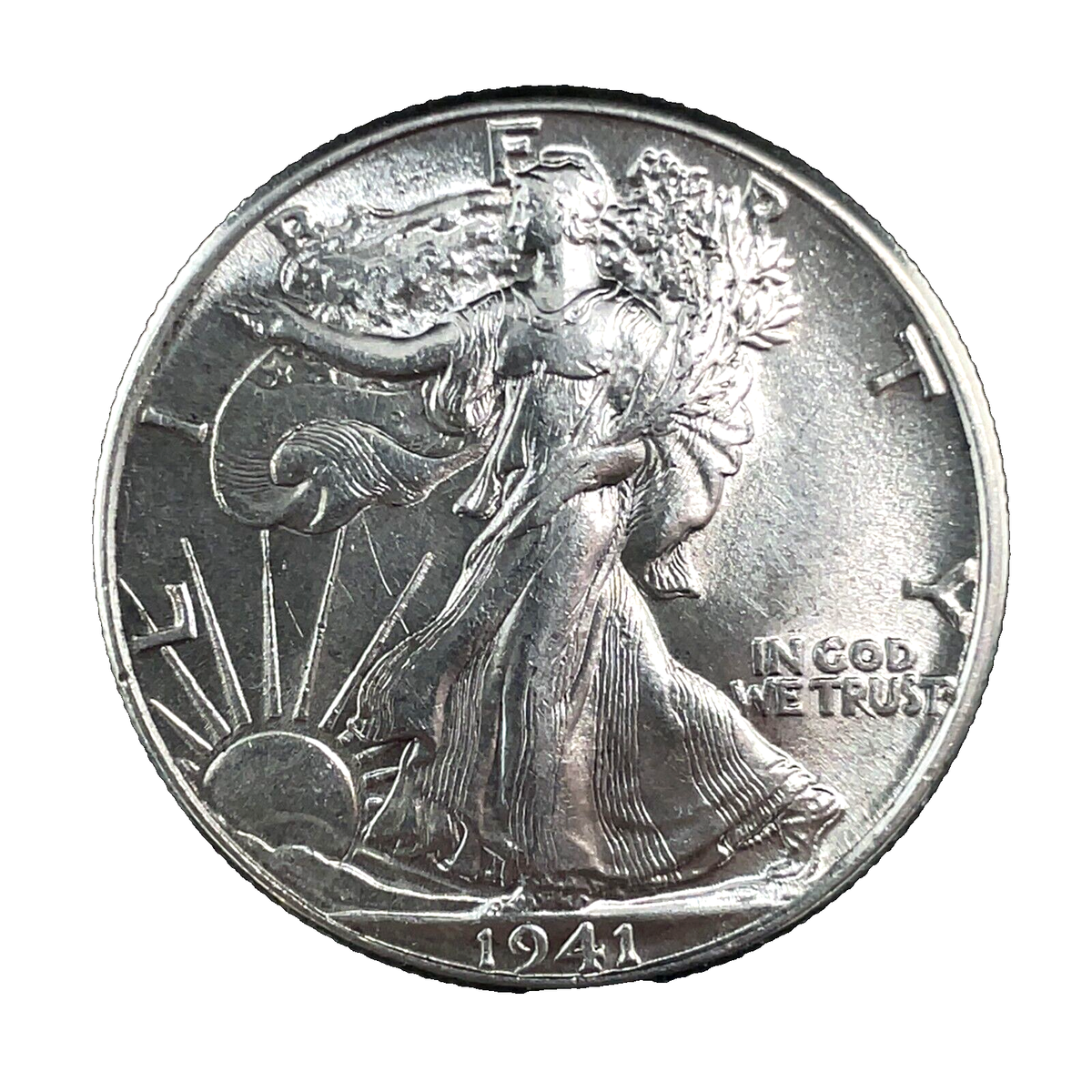 1941 Walking Liberty Half Dollar 50 Cent BU/UNC 90% Silver U.S. Coin #4