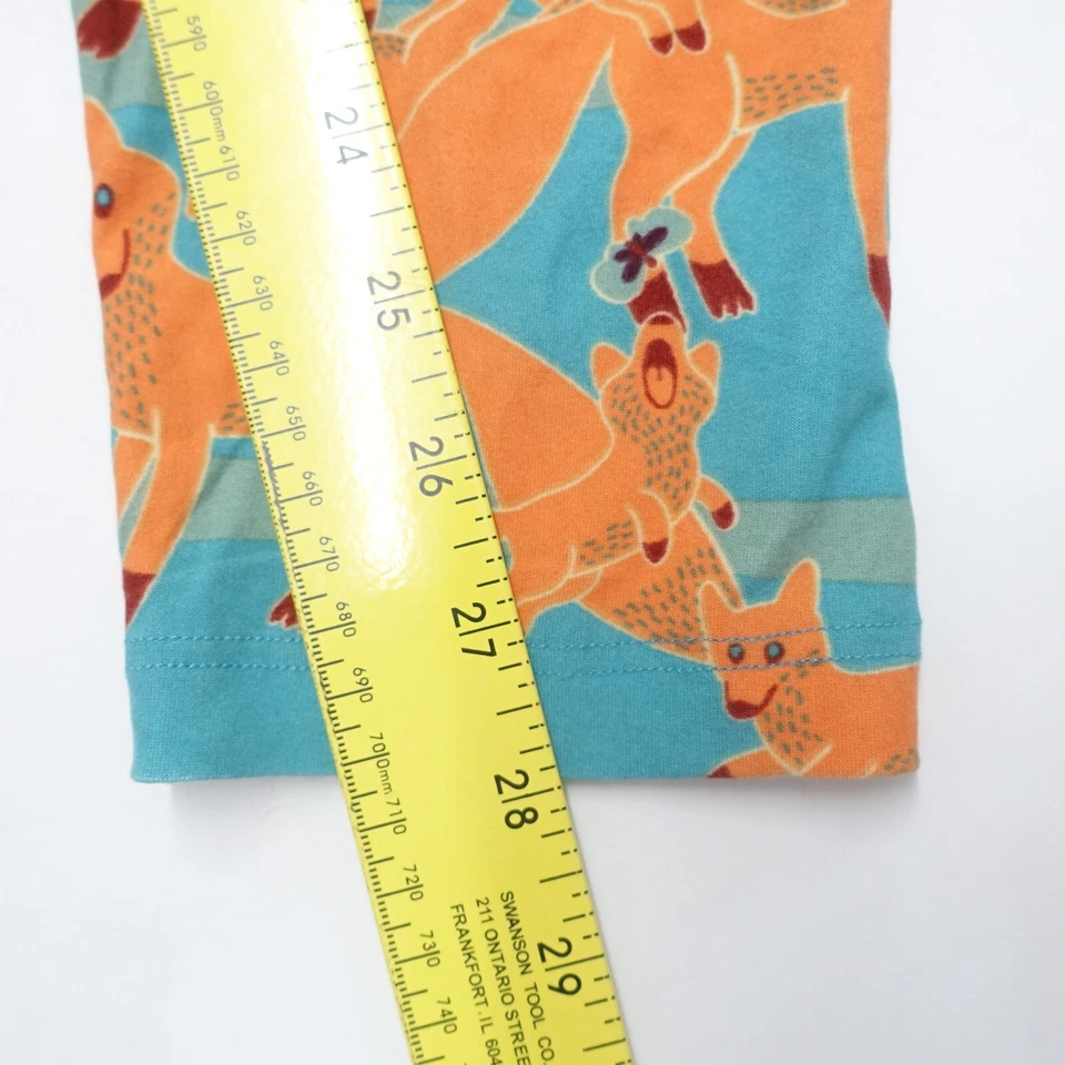 Леггинсы LuLaRoe высокие и пышные женские синие оранжевые с принтом Fox эластичные - Изображение 2 из 4