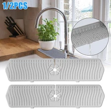 Silicone Faucet Drain Mat Drip Catcher Tray Kitchen Sink Splash Guard Slip Pad