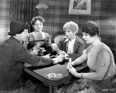 Harpo Chico Marx playing cards Margaret Dumont film 'Animal C- 1930 Old Photo