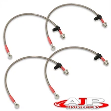 Silver 4PC F+R Racing Stainless Steel Brake Line Kit For 1994-1999 Toyota Celica