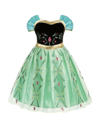 Disney Store Merida Girls Costume Dress Gown Glitter Gold Green Brave  Princess | eBay