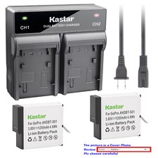 Kastar Battery AC Rapid Charger for GoPro AHDBT-601 Gopro6 GoPro Hero 6 HD Black