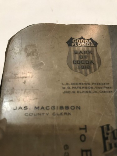 Pietra da stampa litografica 1900 Escambia County Florida, Bank Of Cocoa (T7) - Foto 6 di 8