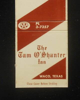 1950s The Tam O'Shanter Inn Waco TX McLennan Co Matchbook Texas