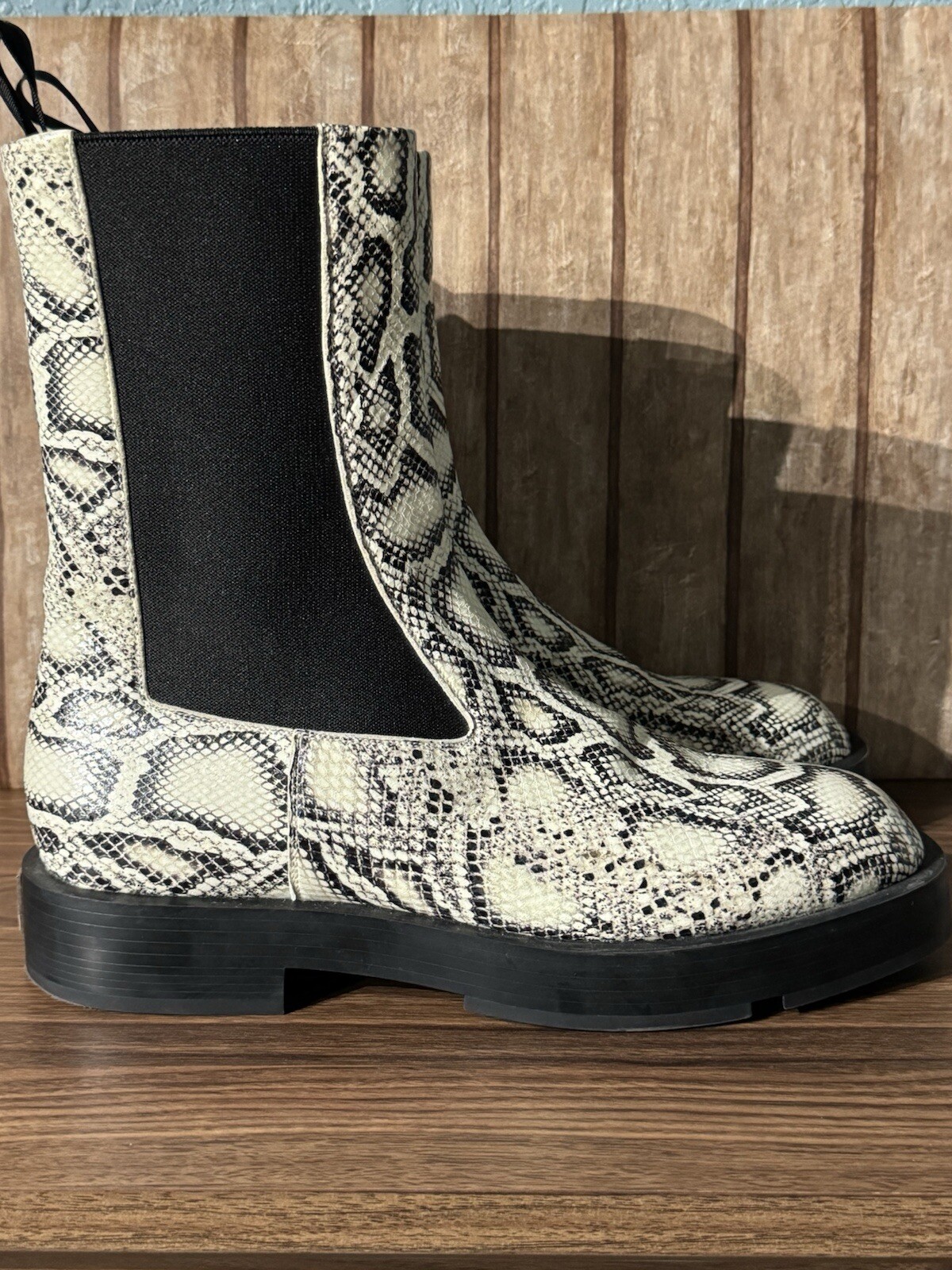 Givenchy Squared Chelsea Ankle Boots Python Size … - image 1