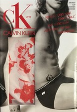 Calvin Klein Men's CK ONE Microfiber Hip Brief White with Red flowers Size- XL