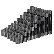 3/4 in. Black Steel Pipe Nipple Assortment (66-Pack) – 6 of Each Length