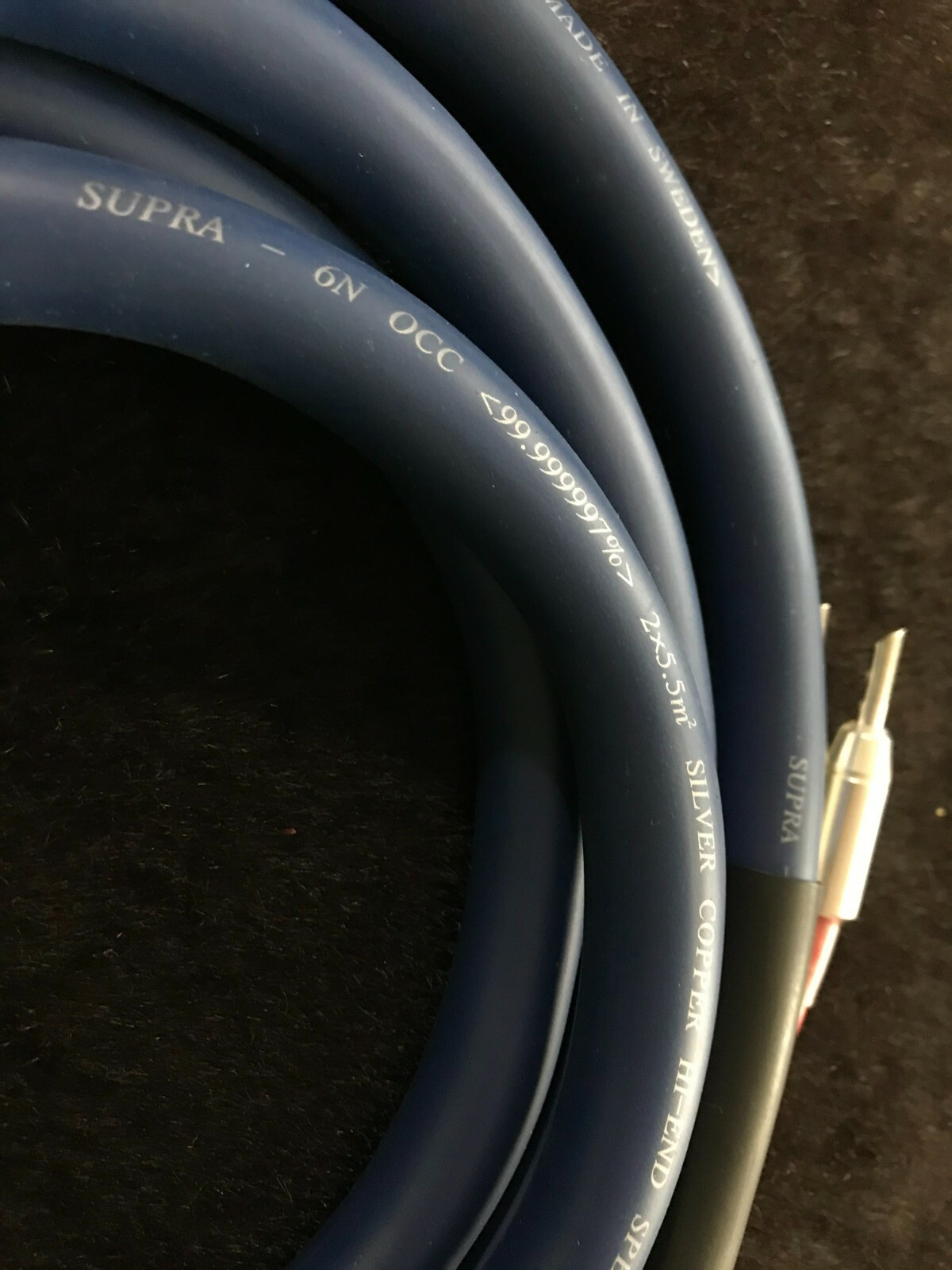 Supra Speaker Cables 6N OCC HI END HIFI 2.5M SWEDEN Old Version 1