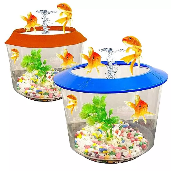 Goldfish Small Fish Bowl Starter Kit Fish Tank Gravel Aquarium Planet Kit