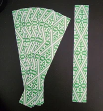 1 Dozen Custom Arrow Wrap - HMONG PAJ NTAUB GREEN TRIANGLE Design Wrap 1" X 7.5"
