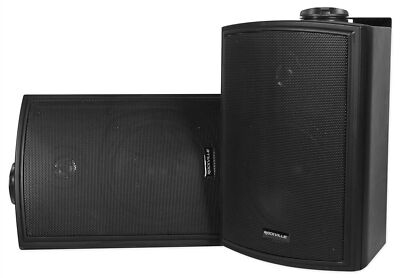 2 Rockville HP5S-8 BK Black 5.25'' Outdoor/Indoor 8-Ohm Wall Mount Home Speakers