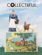 BRITAINS 5029 - LEAD FIGURE SET FARMER'S WIFE  3 FOWLS FARM - BOXED  