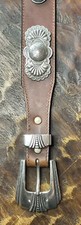 Vintage Brighton Western Belt w/Silver Accents and Buckle Size Small-New No Tags