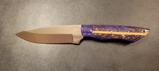Badass Blades 11.0" D2 Steel Hunting Knife Purple Pine Cone Resin Handle- BA678