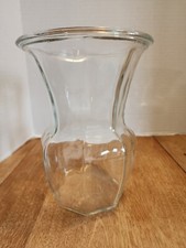 8" Clear Glass Octagon Paneled Vase