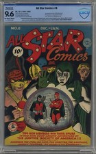 ALL STAR COMICS #8 CBCS 9.6 RESTORED 1ST APP  WONDER WOMAN OW-WT PAGES 1942 CGC