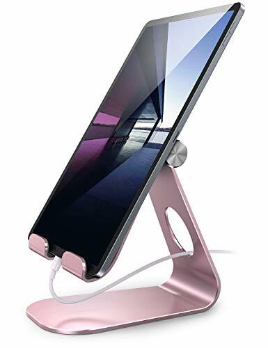Support tablette réglable en rose gold pour bureau et visioconférence