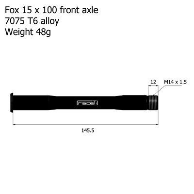 Fox Eje Pasante 15mm x 100mm Flotar Talas Horquilla 32 34 QR15 Through Forx 15 e