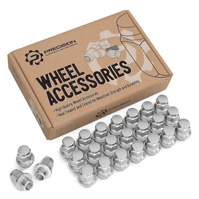 24pc OE Mag Style Lug Nuts with Washer | 12x1.25 | for Nissan Infiniti (Silver)