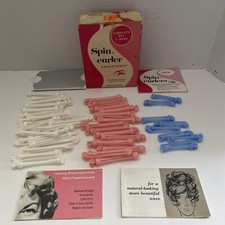 Vintage Toni Spin Curlers Made in USA 44 curlers Lot 3 Sizes Plus Papers