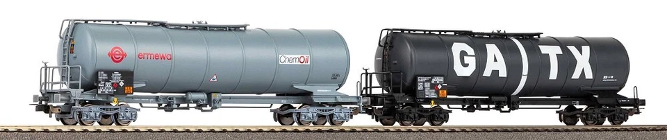 Piko 58277, 2tlg. Set Knickkesselwagen, Ermewa, GATX, Neu & OVP, H0