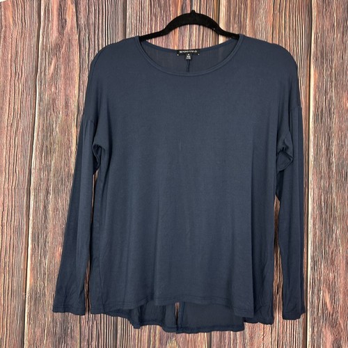 Beyond Yoga Long Sleeve Slit Open Back Navy Blue Size XS Modal Crop Fit
