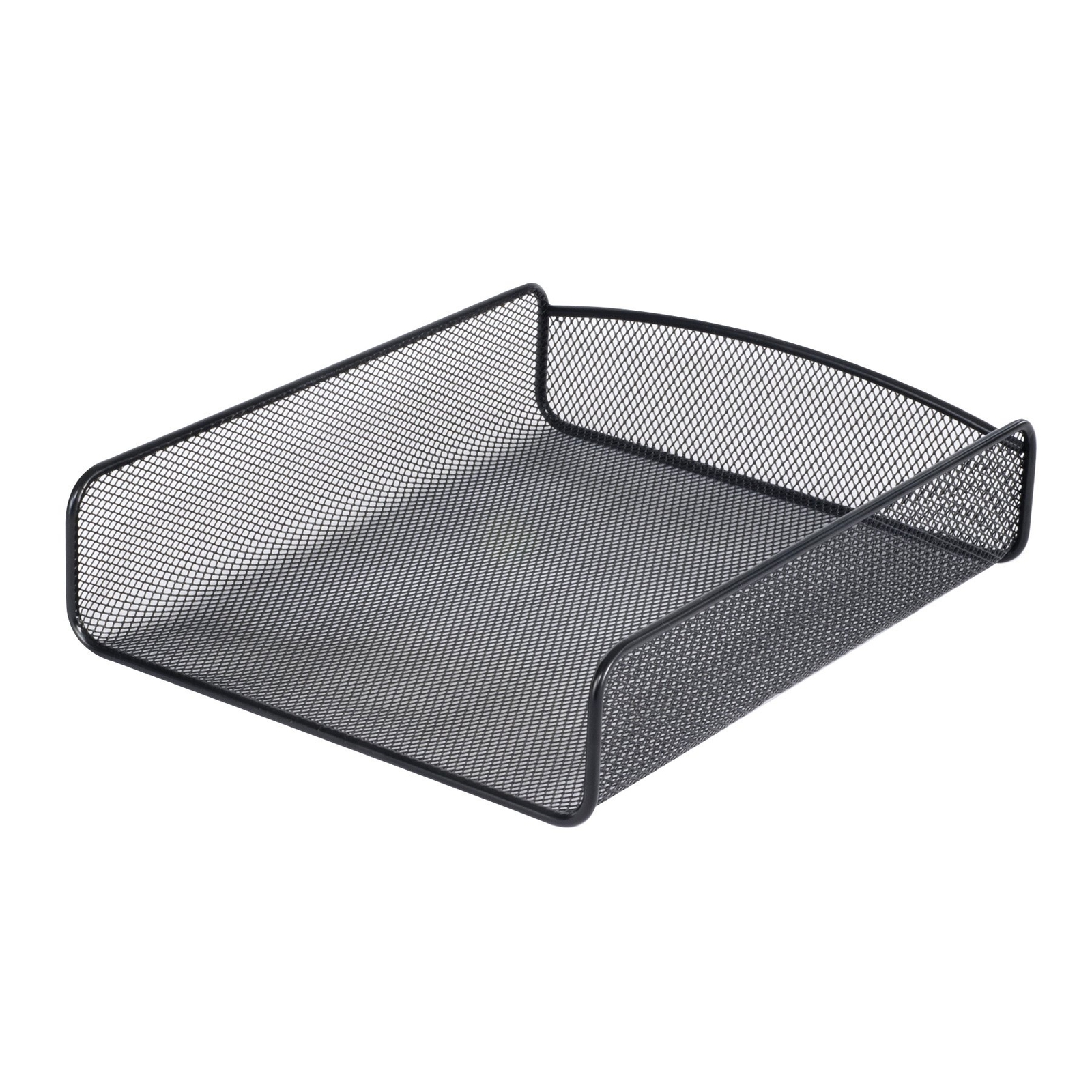 Safco Products Onyx Mesh Single Tray Desktop Organizer 3272BL, Black Powder Coat