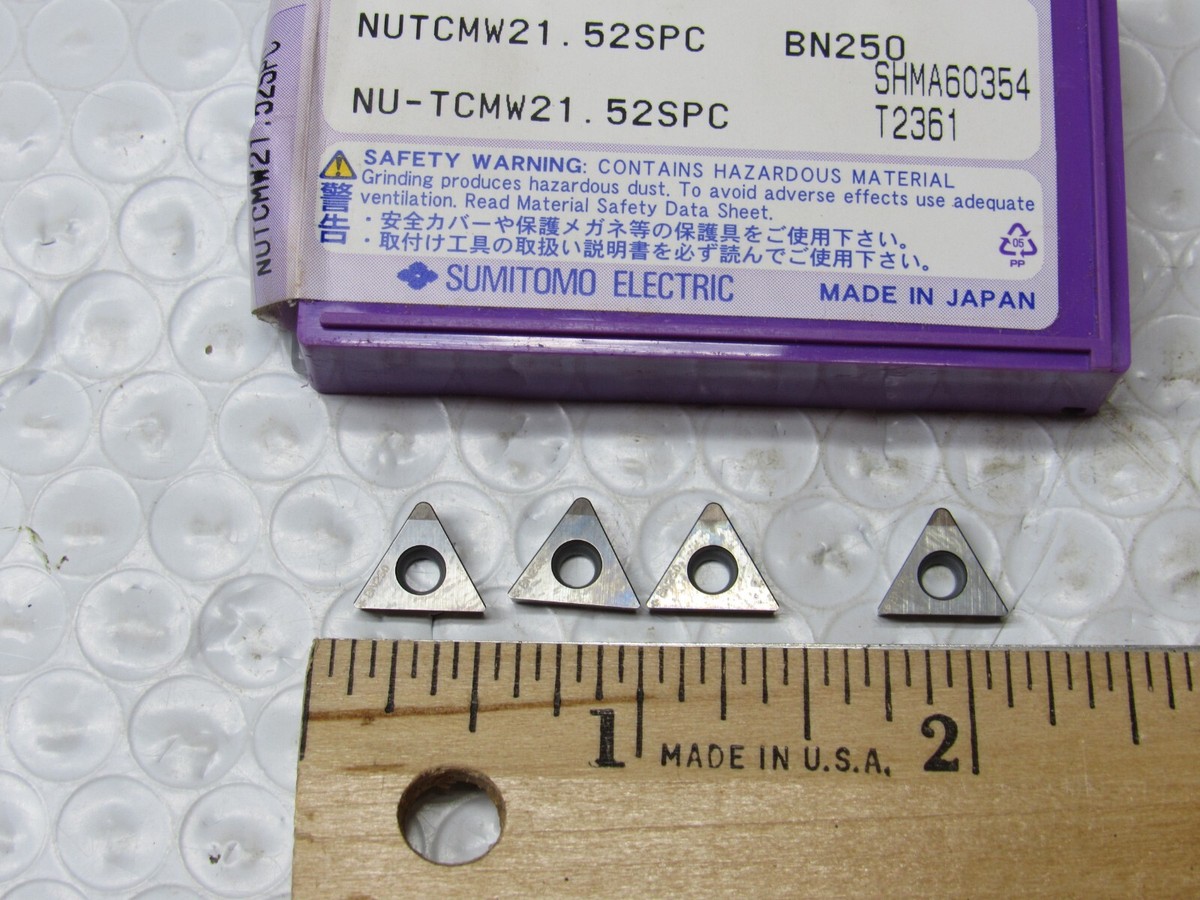 SUMITOMO NU-TCMW-21.52-SPC CBN SIGLE TIP INSERTS (4 PCS) GRADE 