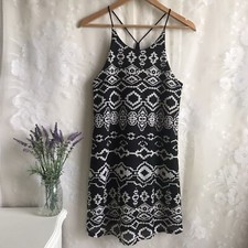 Urban Outfitters Staring At Stars Black White Knit Tank Dress Lined Womens S